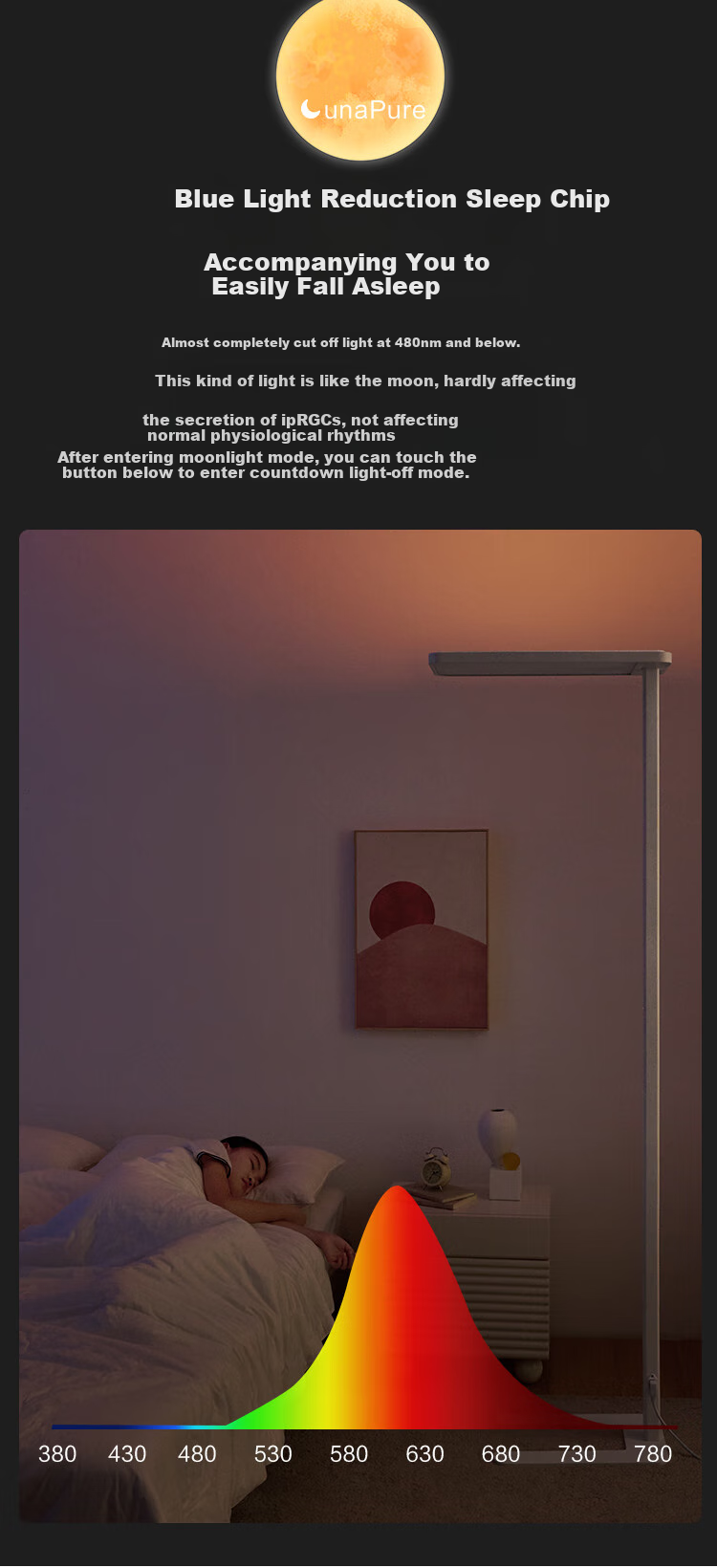 JD Original Giraffe Lite2 Floor Lamp, Eye-Protecting Study Desk Lamp with Motion Sensor Switch, Standing Lamp 5
