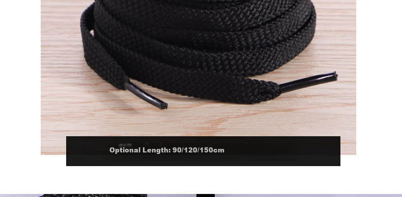 Nanjiren 3 Double Sports Shoe Laces, Casual Coconut Elastic Basketball Flat Men's Leather Shoes, Black And White, White, 120cm 19
