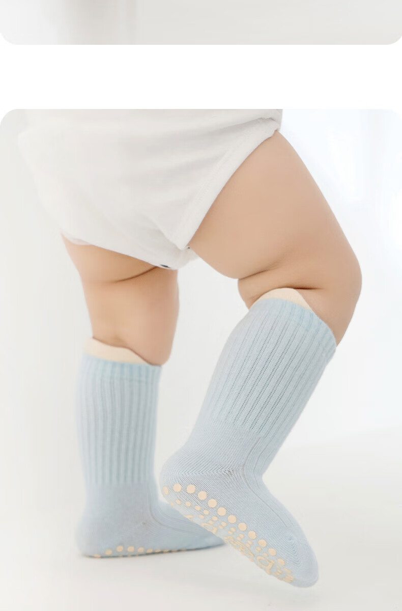 Growth Baby Floor Socks Spring Autumn Pure Cotton A-Class Infant Indoor Non-Slip Cooling Anti-Bacterial Mid-Calf Seamless Toddler Socks 2