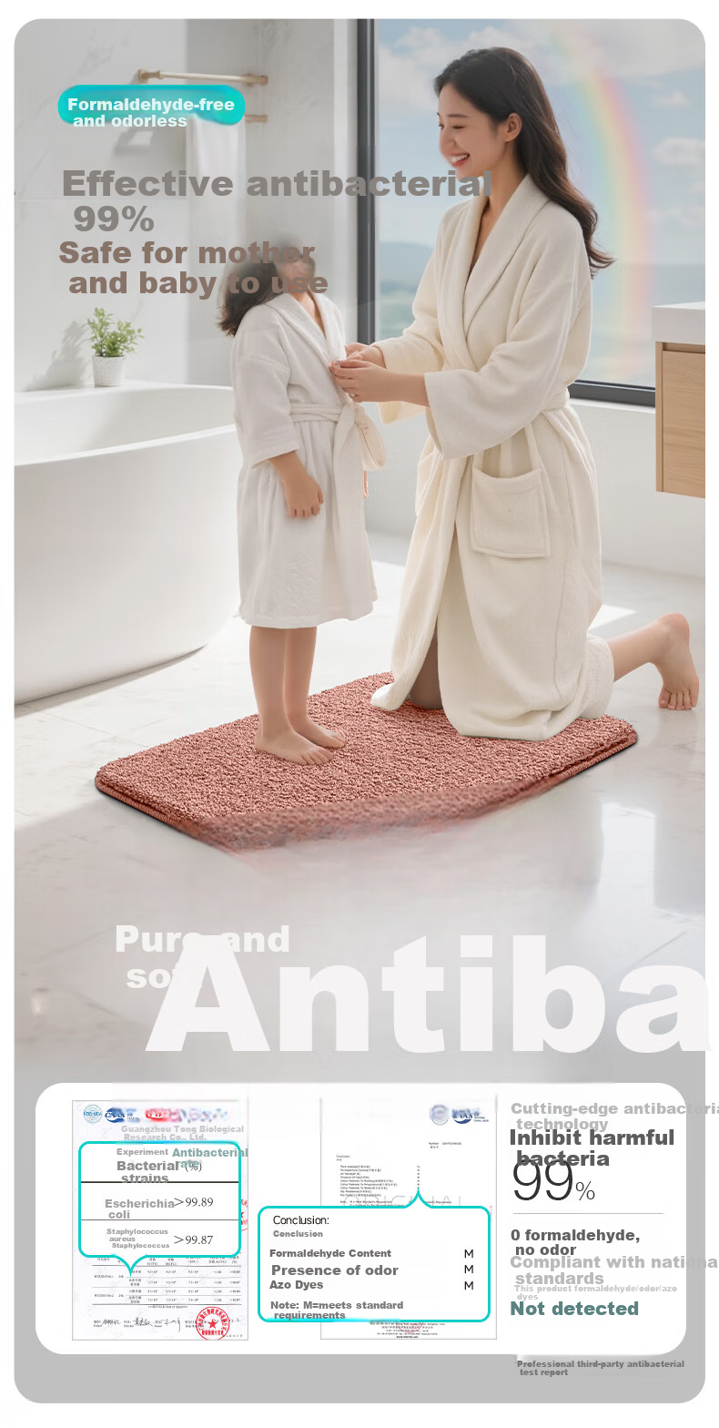 Dajiang Bathroom Mat, Entrance Doormat, Absorbent Mat for Toilet, Non-Slip Floor Mat for Bathroom, 50x80cm 1