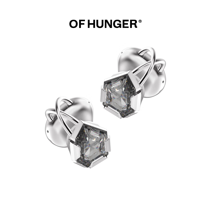 OF HUNGER Gray Zircon Electronic Gem AI Accessory Clip-on Bluetooth Earphones Gift for Girlfriend Birthday