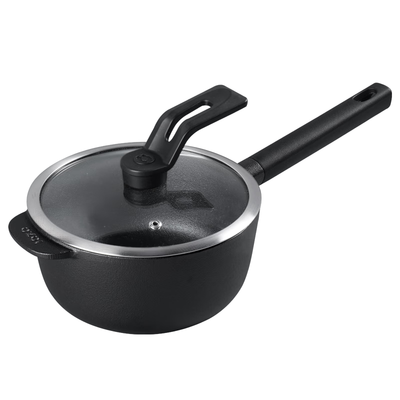Jiu Zhu Gold Label 18cm Cast Iron Pot with Lid Small Stew Pot for One Person Iron Pot for Cooking Noodles and Rice Milk Pot Non-Coated Household Use