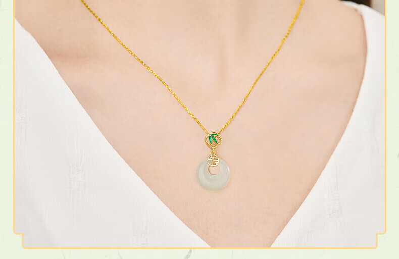 Chinese Jewelry Silver Peace Buckle Necklace for Women Hetian Jade Pendant Mother's Day 2026 New Birthday Gift for Girlfriend and Mom 19
