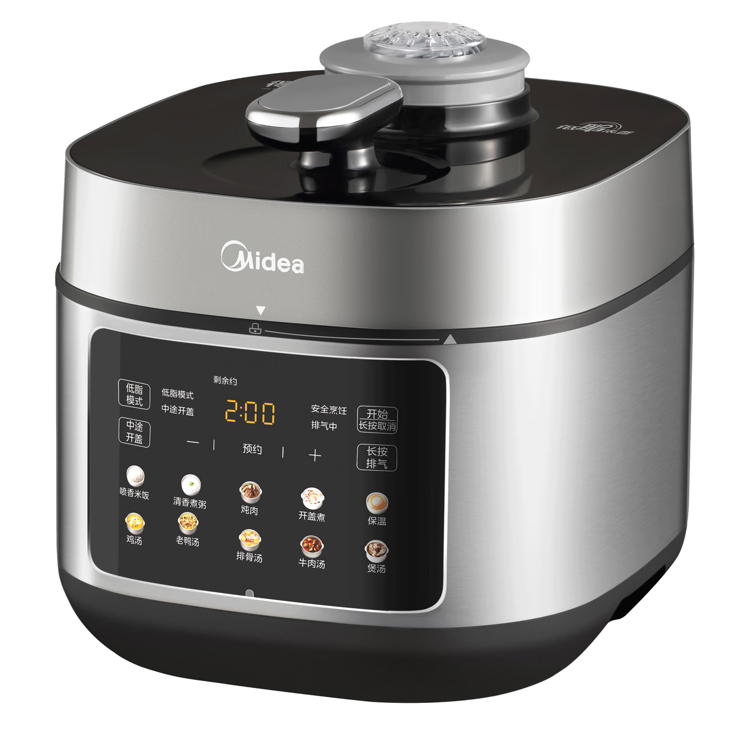 Midea Low-Fat Rich Flavor Electric Pressure Cooker, Non-Coated, for Home Use, Soup Cooking, High-Pressure Cooker, 5L Dual Inner Pot, Serves 4-6 People, Fully Automatic, Smart Reservation, Stewing Meat And Cooking Rice, Model C5930F