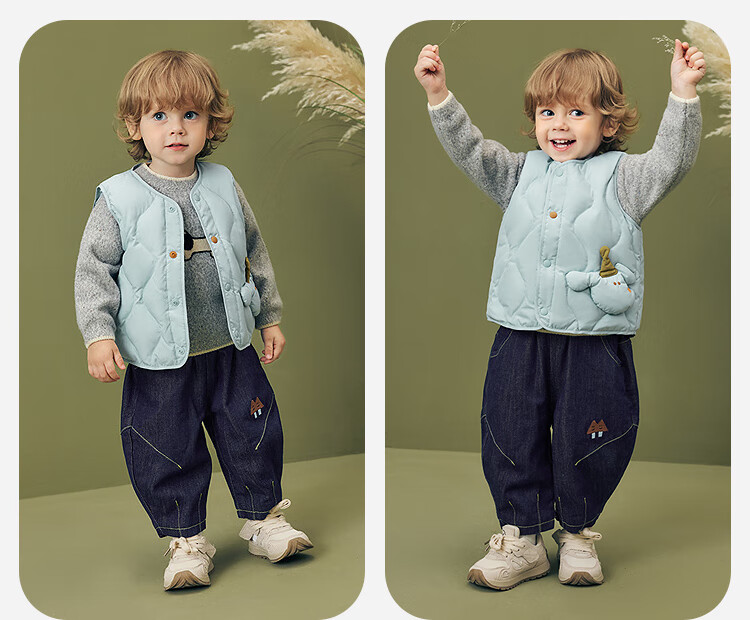 Minibala Kids Unisex Baby Down Vest Waterproof Skin-Friendly Comfortable Warm Winter Jacket 9