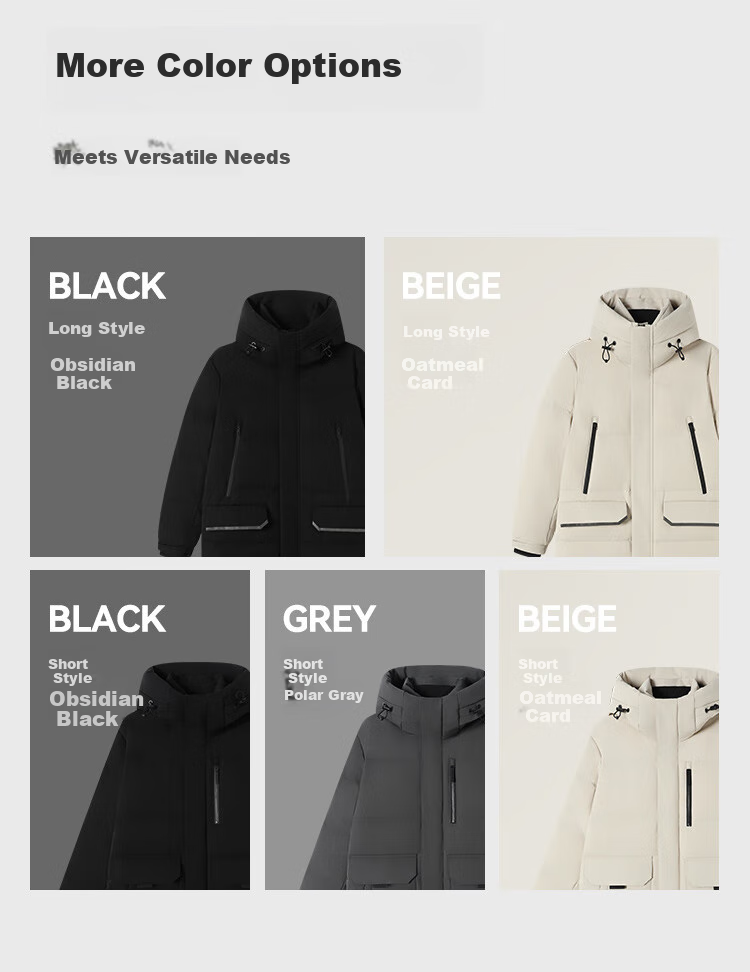 JD Original [New Product Launch] Goose down Jacket for Men And Women, Ultra-Cold Imported 95% White Goose down Long Coat, Oatmeal Color, XL Size 20