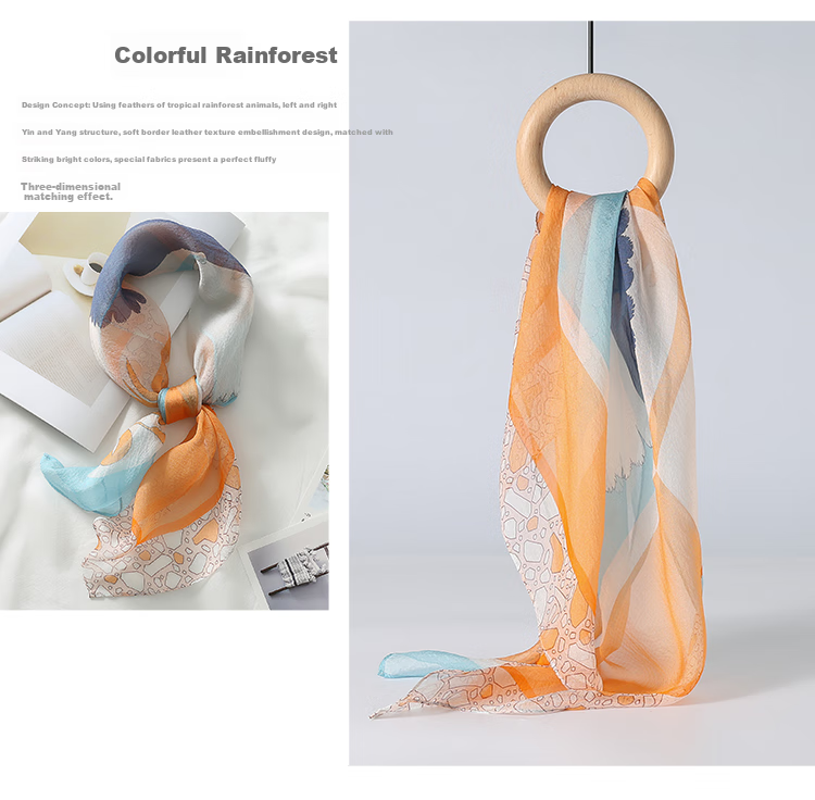 Shanghaigushi Silk Scarf for Women, 100% Mulberry Silk, Spring And Summer Scarf, Gift Box, Mid-Autumn Festival Gift 6