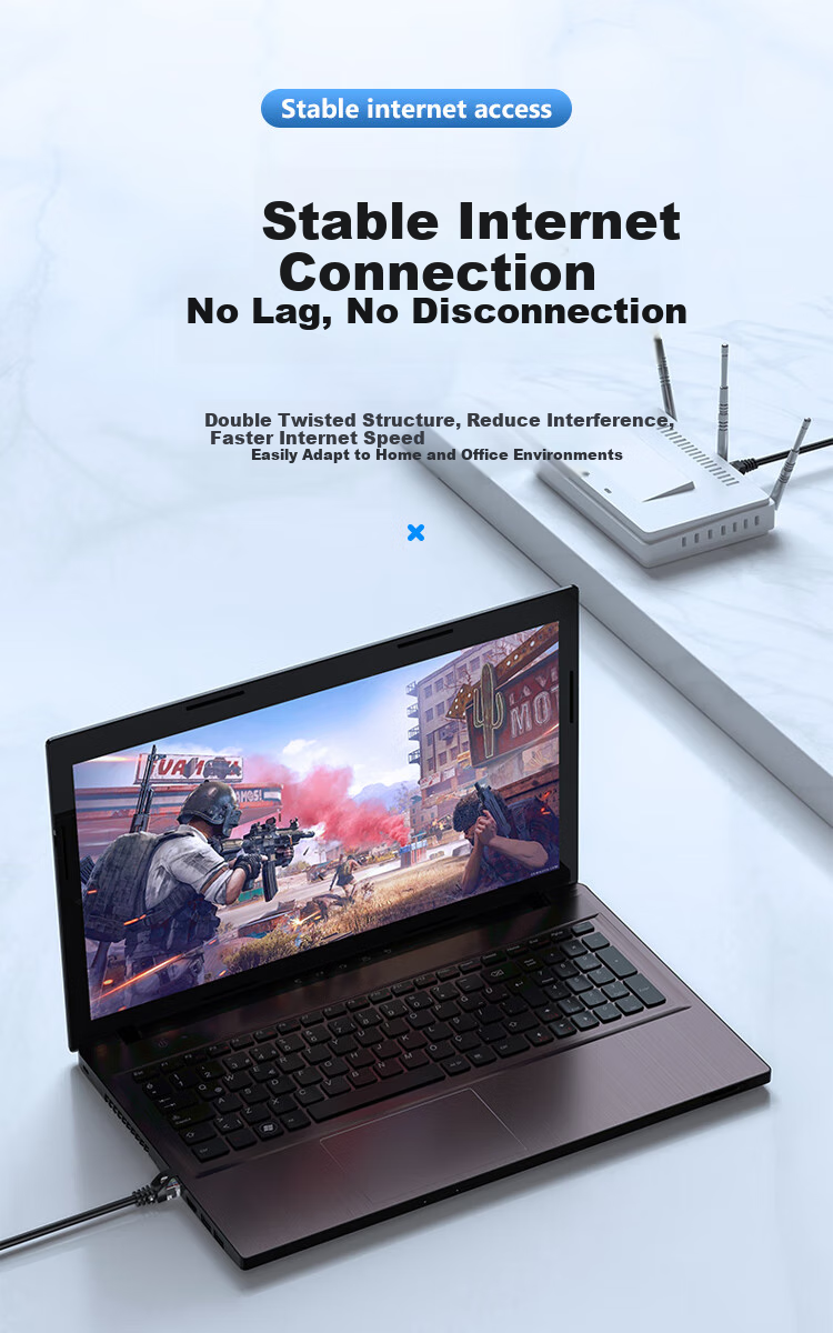 BOSENDE Outdoor Ethernet Cable Cat5e 90 Meters, Home Network Cable Waterproof Sun-Resistant Cold-Resistant with RJ45 Connectors Cat5 Unshielded Network Cable BSD-CPY5 2