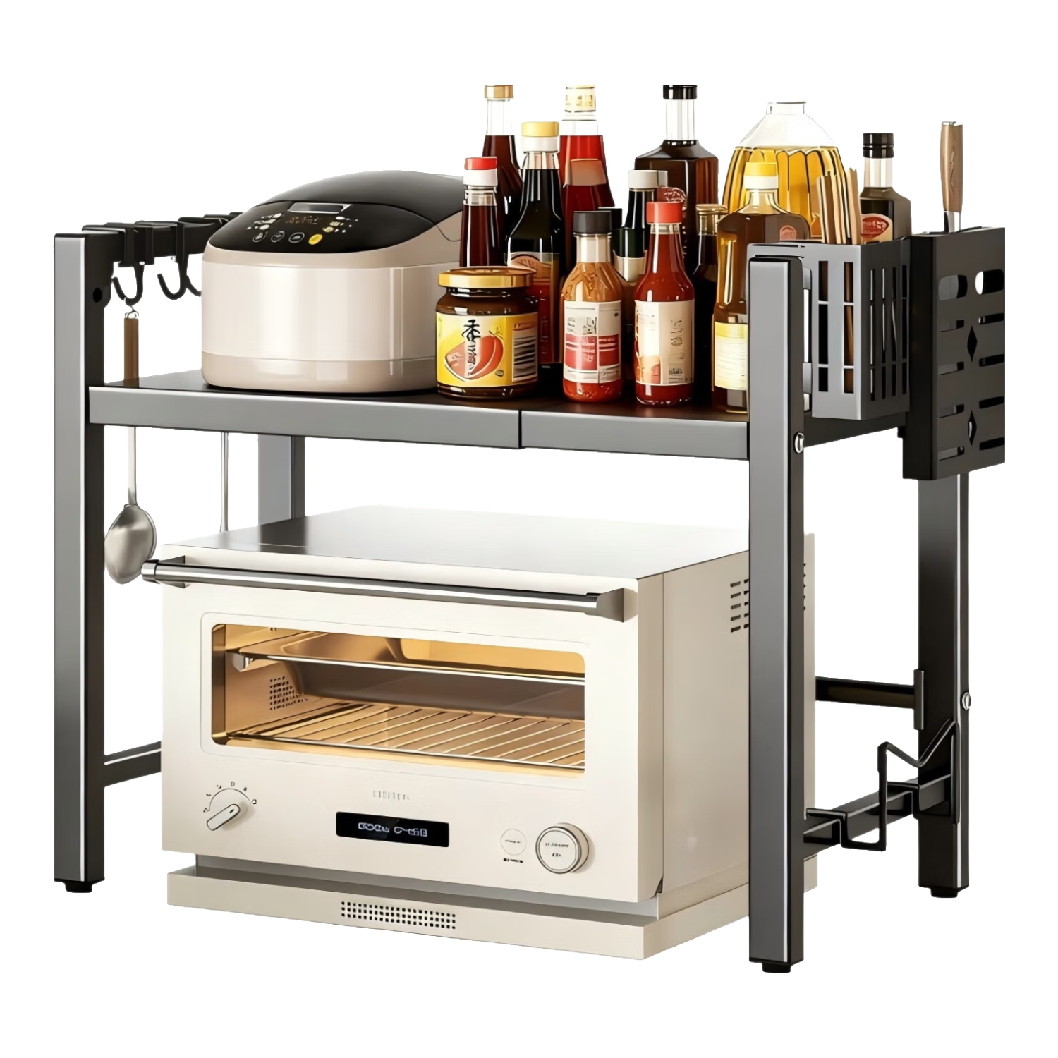 Quanpinwu Microwave Oven Storage Rack Kitchen Multi-Layer Multifunctional Countertop Stand Oven Rice Cooker Storage Shelf SSD2