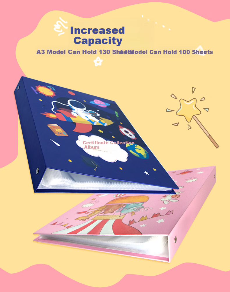 Jindeli Elementary School Student Certificate Collection Album, A4 Honor Certificate Storage Book, Children's Picture Work Preservation Loose-Leaf, Middle And High School Graduation Souvenir Album, Birthday Gift Photo Album, Blue CB2014 6