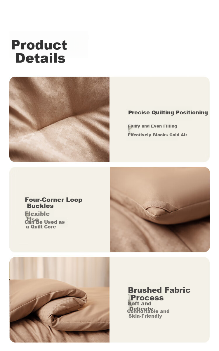 JD Original Thick Comforter, Straight Cover Quilt, Class A Antibacterial, No Washing Required, No Duvet Cover Needed, Warm And Fluffy, Autumn And Winter Quilt, 2*2.3m, Warm Gray 11