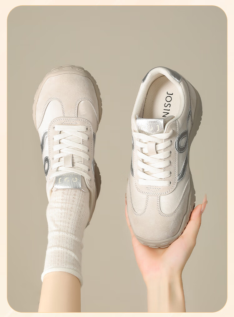 Zhuoshini 7cm Height Increasing German Training Shoes Women Breathable Casual Sneakers Sports Shoes Stylish Versatile Silver Size 38 18