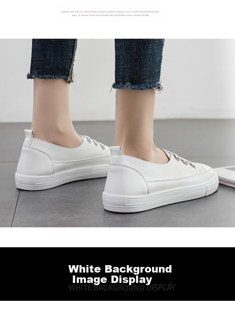 Huili Women's Shoes Spring And Summer White Sneakers Versatile Casual Flat Shoes Slip-On Breathable Soft-Soled Shoes White Size 36 13