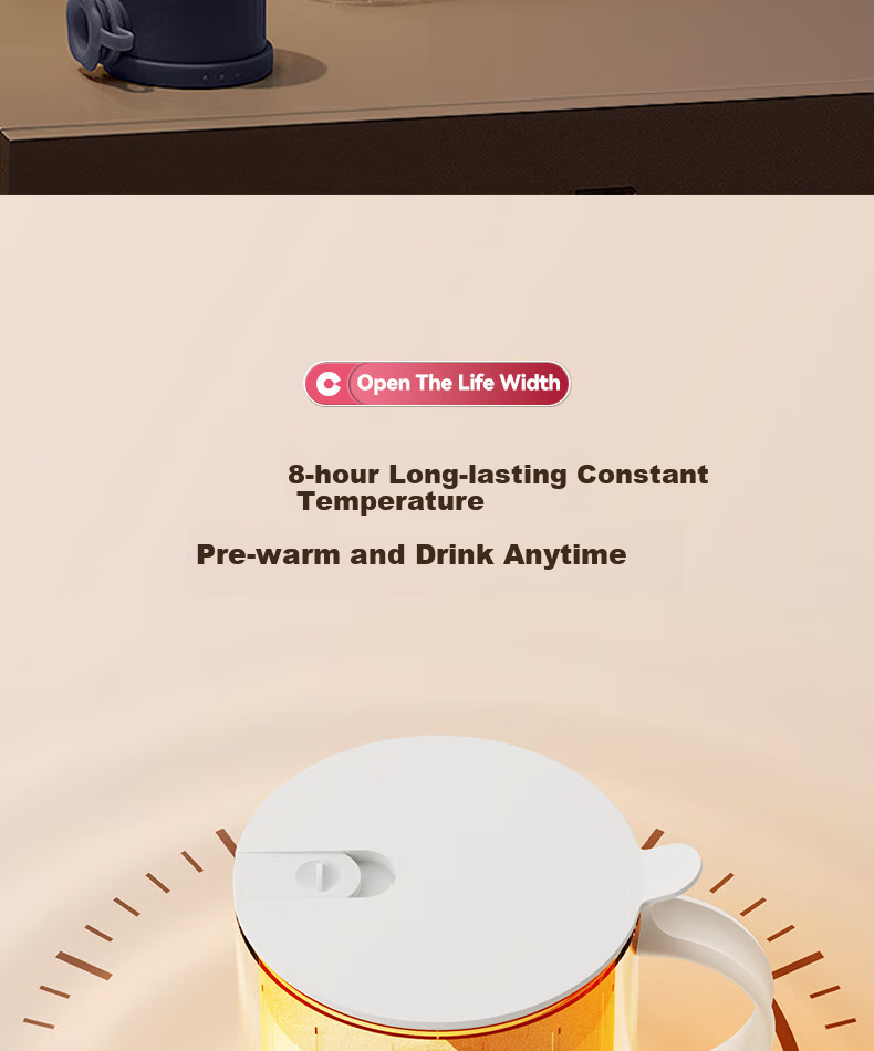 Fudelai Health Pot with Filter, Hot Milk Cup, Mini Automatic Constant Temperature for One Person, Office Electric Stew And Boiling Water Tea All-In Machine, Breakfast Heating Warm Cup 7