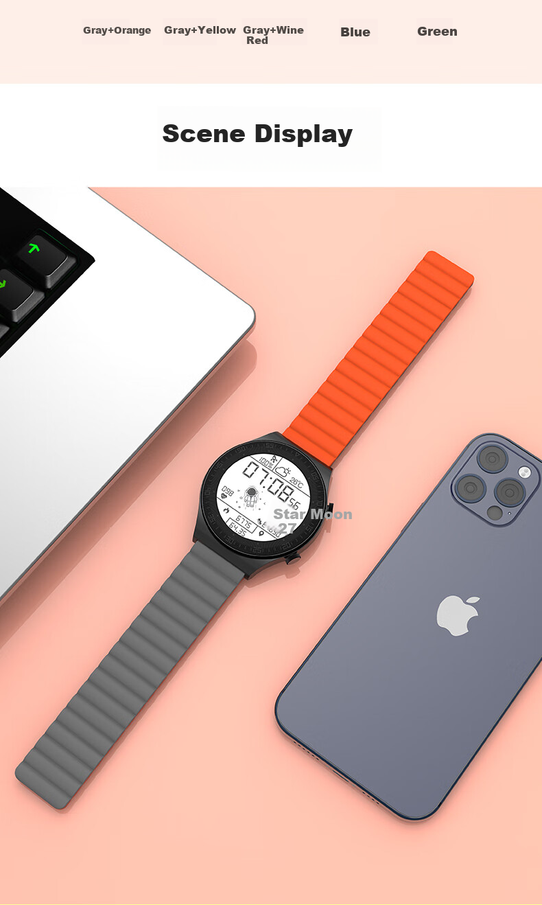 JINGZ Suitable for Huawei GT6/Pro Watch Strap, Compatible with GT5/4 Silicone Magnetic Band, Breathable Sports Wristband for Men, 22mm 9