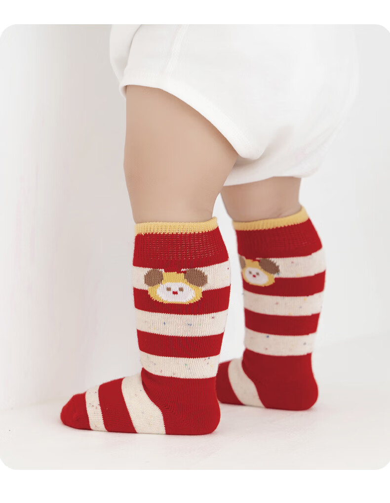 Growth Baby Socks Pure Cotton Seamless Spring Autumn Girls Long Tube Non-Restrictive A-Class Fall Children's Long Socks Infant Calf Socks 4