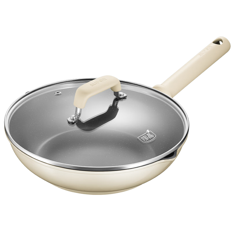 SUPOR Non-Stick Ceramic Coated 26cm Frying Pan, Oil-Gathering Steak Pan, Wear-Resistant, Induction Compatible