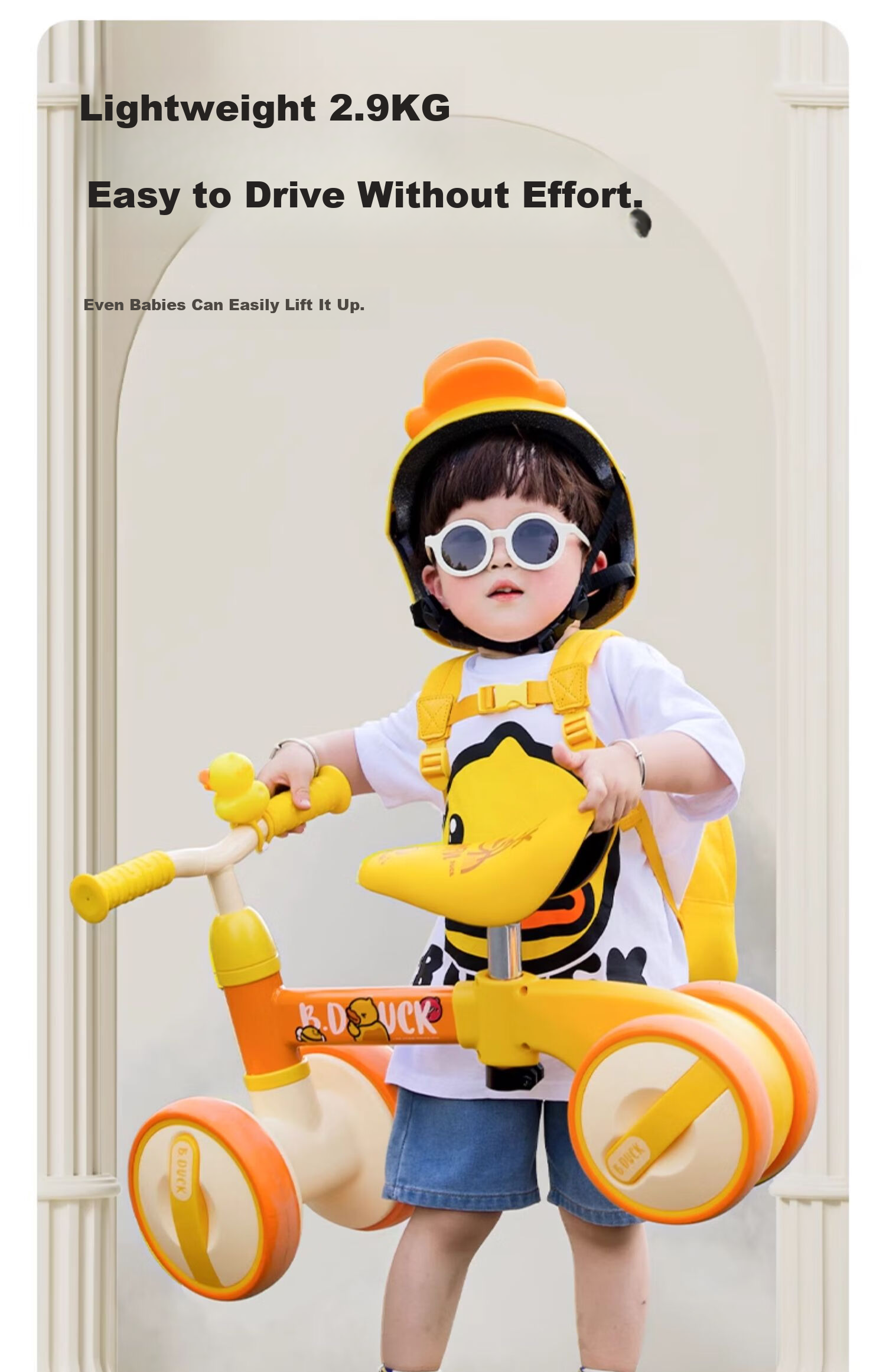 Lede Little Yellow Duck Children's Balance Bike, Four Wheels, for Ages 1-3, Gliding And Stepping Bike, Gift for Boys And Girls on Their First Birthday, 1025 15