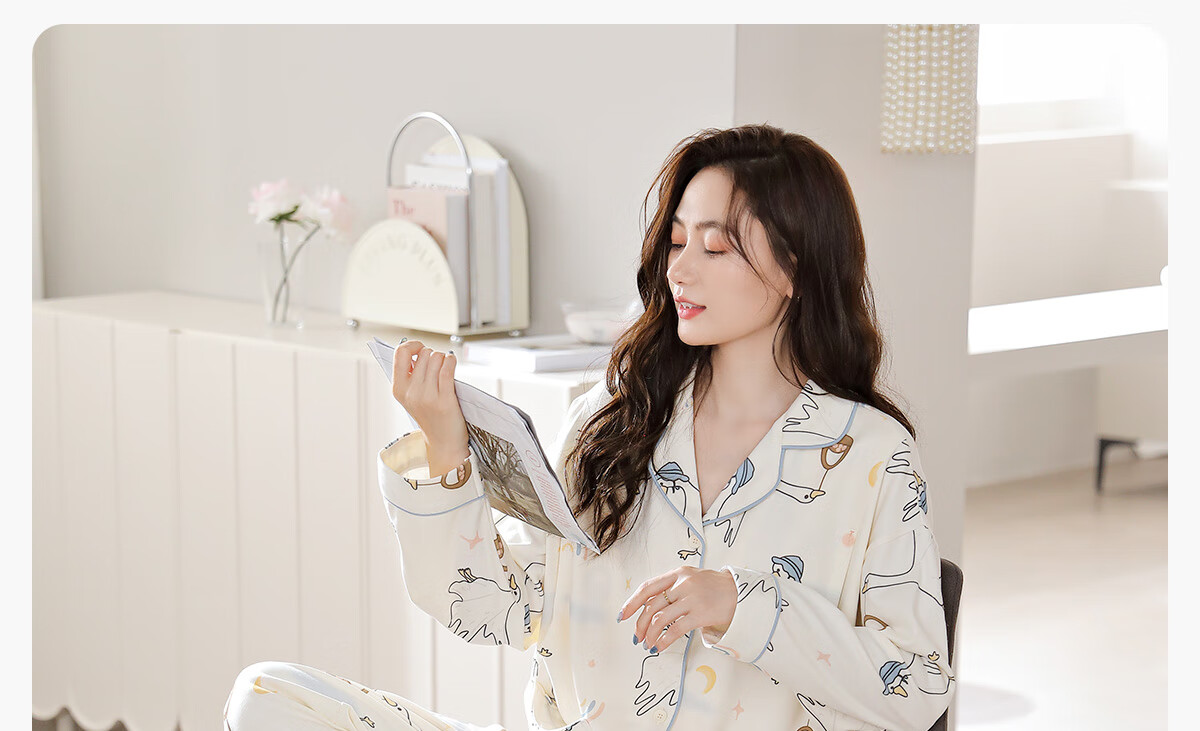 JOYNCLEON Maternity Cotton Postpartum Nursing Pajamas Antibacterial Goose Homewear L Jyz157355 22