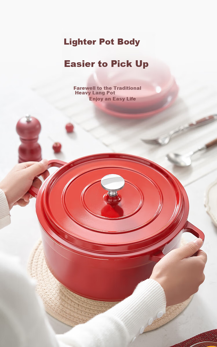JD Original Ceramic Enamel Light Press Stew Pot for Porridge And Noodles, Compatible with Induction Cooker, Housewarming Gift, 26cm Gradient Gree 8