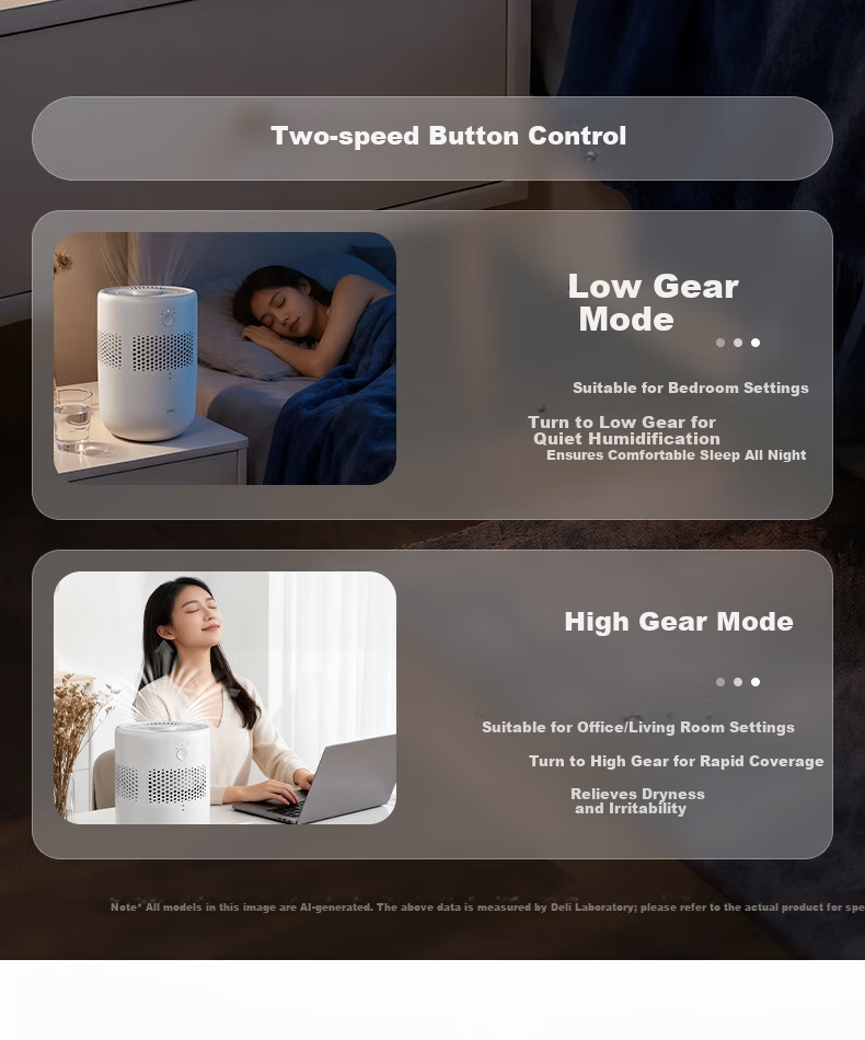Deli Humidifier, Mist-Free, Quiet Operation, UV-C Sterilization, Desktop, Large Capacity, High Mist Output, for Office And Bedroom Use, Air Humidifier, Air Conditioner Fan Companion, Gift Item 5