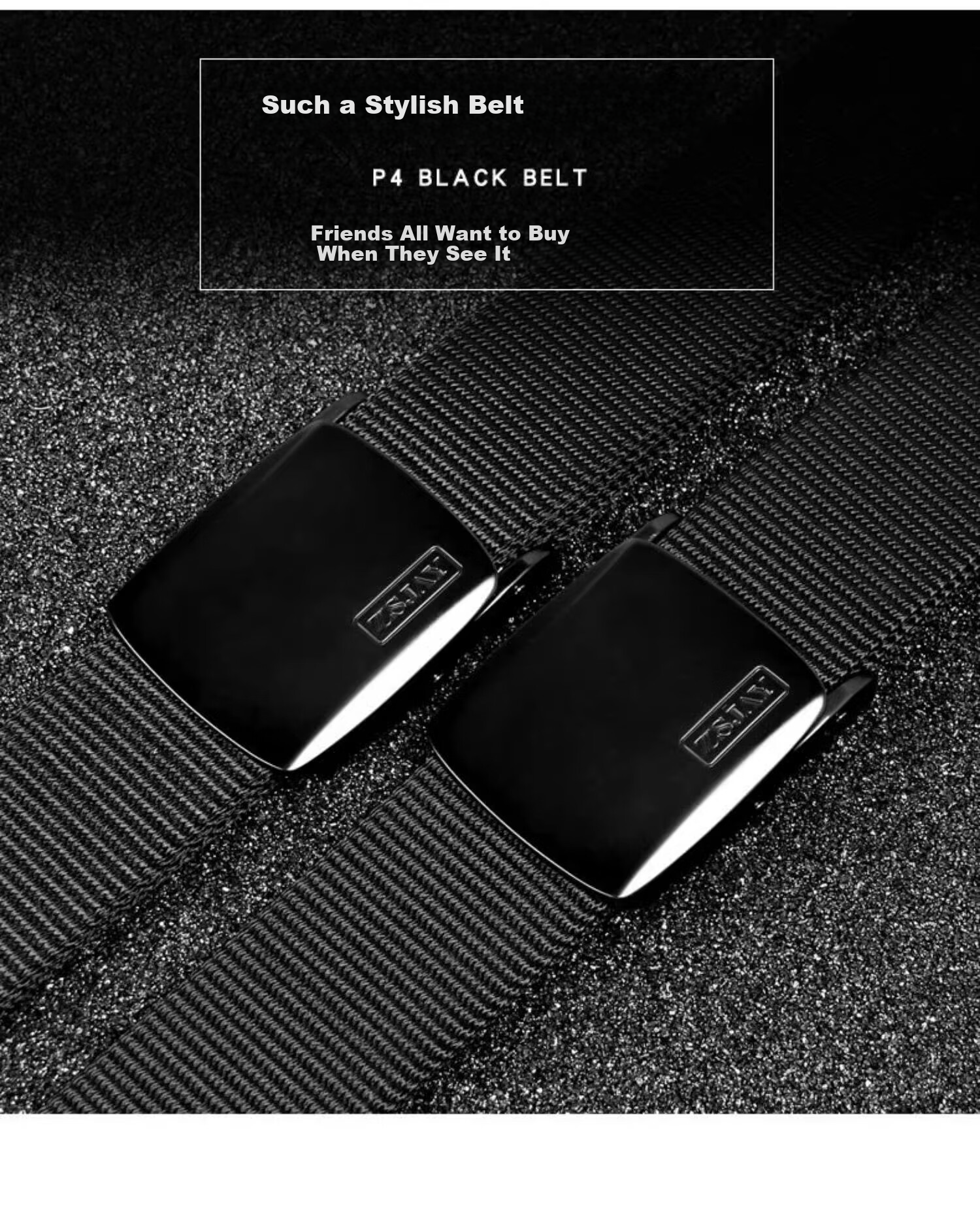 Zhanshuniao P4 (High-End) Automatic Buckle Canvas Belt Nylon Belt for Men, Casual Cargo Pants Woven Belt, Trendy Gift 6