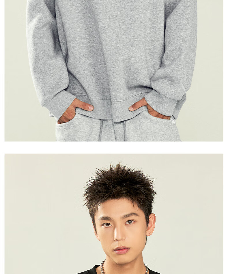 GENIOLAMODE Men's Fleece Lined Sweatshirt Winter Fleece Crewneck Casual Youth Gray 2XL 9