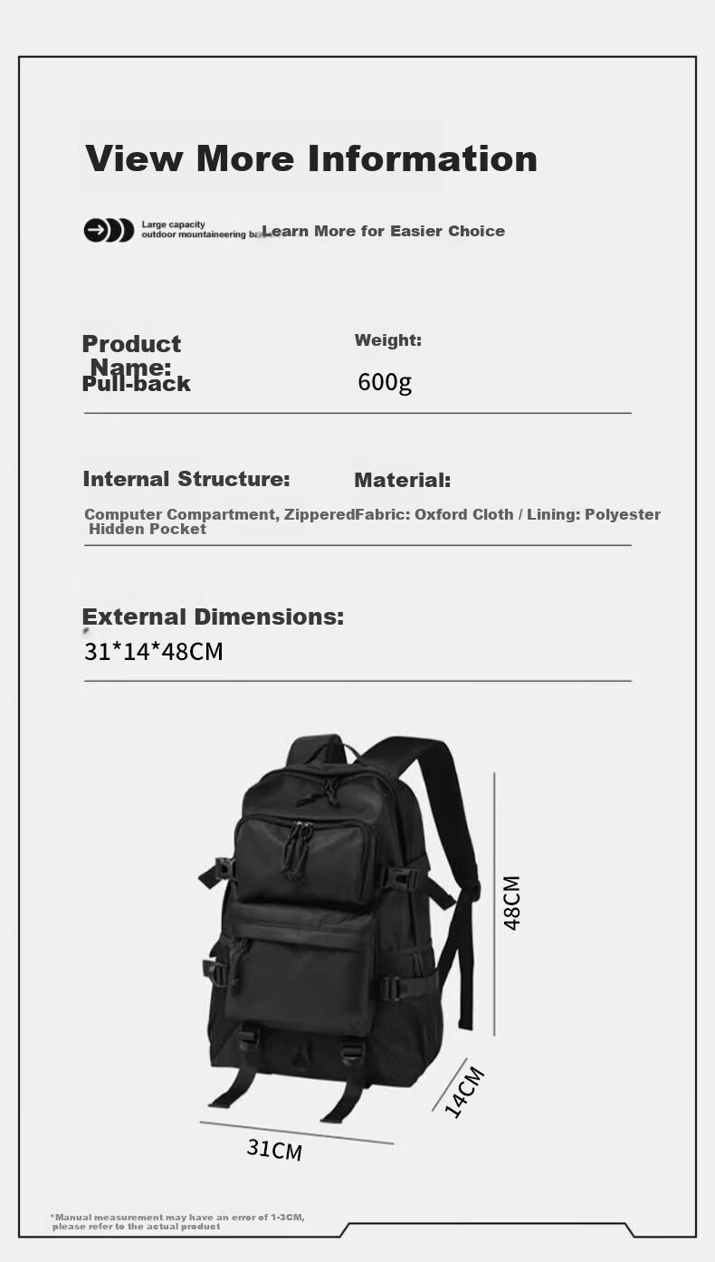 Huili Backpack for Men, Trendy Casual Large Capacity Travel Bag, Business Laptop Bag, High School Casual College Student Bookbag 8