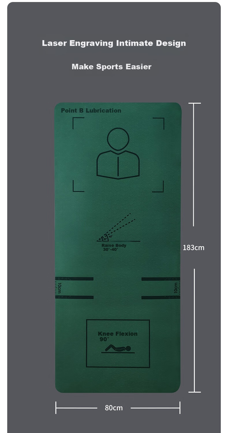 Dianrun New Sit-Up Mat, Fitness Abdominal Training Mat, Yoga Mat, Non-Slip Exercise Mat for Men, 1830*800*8mm 3