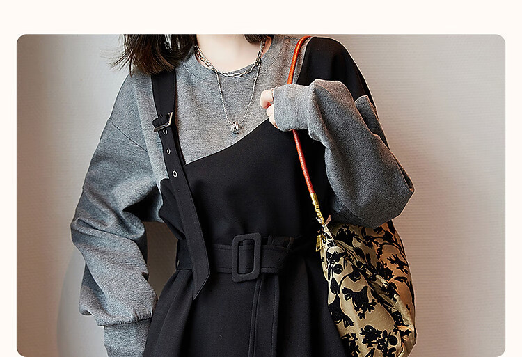 Dme Modern Colorblock Sweatshirt Autumn Crewneck Casual Long Sleeve Straight Sweatshirt for Women 3