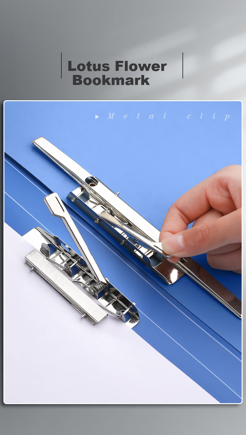 Jinzhi 10-Pack A4 Metal Double Strong Clips, Hard File Folder Board, Sheet Protectors, Document Folders, Contract Signing Boards, Plastic Multi-Layer Organizer, Recitation Office Supplies 6
