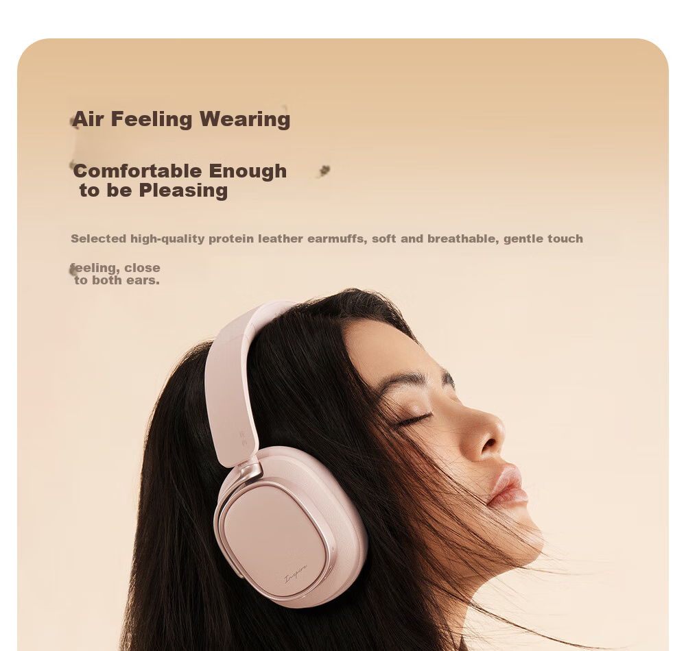 Manbuzhehuazai Evo Space Over-Ear Active Noise Cancelling Bluetooth Headphones, Bluetooth 5.4, Earth Brown, Dual Gold Certification, 93-Hour Battery Life, Compatible with Apple, Huawei, Xiaomi 9