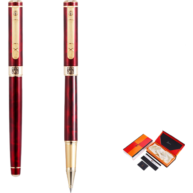 Pimio Signature Pen, Business Office Gift Ballpoint Pen, Adult Signature Pen, Student Handwriting Practice, Mid-Autumn Festival Gift for Men And Women, 0.5mm Gentleman Series 902 Agate Red