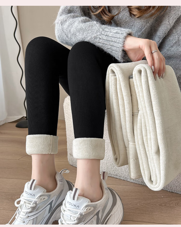 Tingmei Women's Thermal Leggings with Wool, Mulberry Silk, and Cotton - Slim Fit High Waist Magic Pants, Fleece Lined and Thickened 8