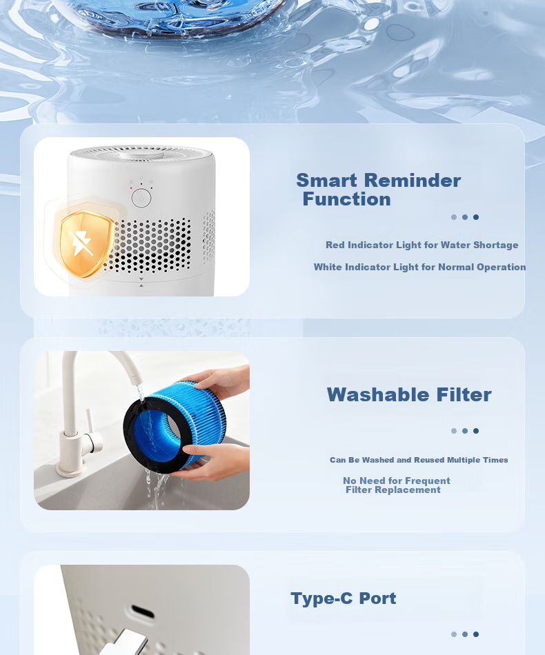 Deli Humidifier, Mist-Free, Quiet Operation, UV-C Sterilization, Desktop, Large Capacity, High Mist Output, for Office And Bedroom Use, Air Humidifier, Air Conditioner Fan Companion, Gift Item 10