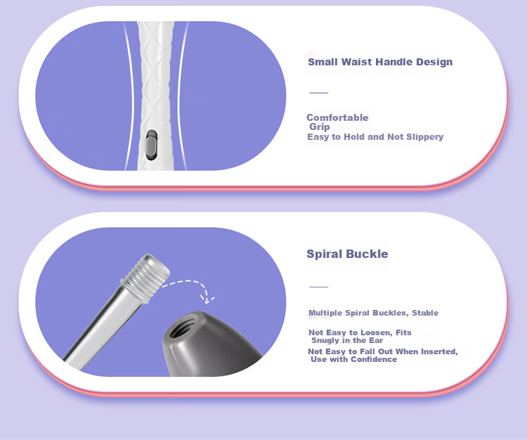 Shijian Children's Ear Pick, Illuminated Visual Ear Cleaning Tool Set, Rechargeable Version, 2-Piece Set, T86W 13