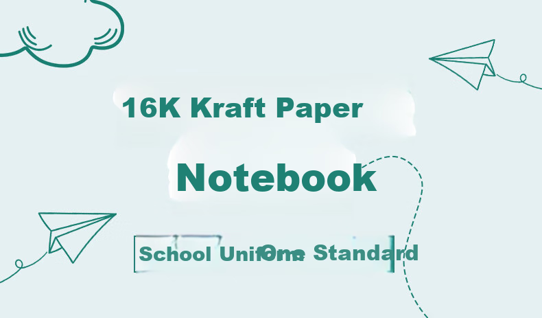 Licao Notebook, 16k Pages, Exercise Book with Kraft Paper Cover, Simple Stitching, Student Journal, 26 Lines, 5 Books/300 Sheets 1