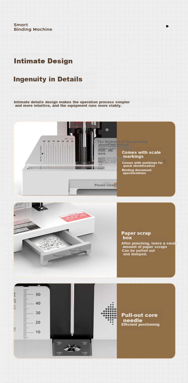 Kemi (Comet) 600-Page Financial Binding Machine, 60mm Automatic Accounting Voucher Binder, Office File Riveting And Hot Melt Document Punching Machine CM-55D 7