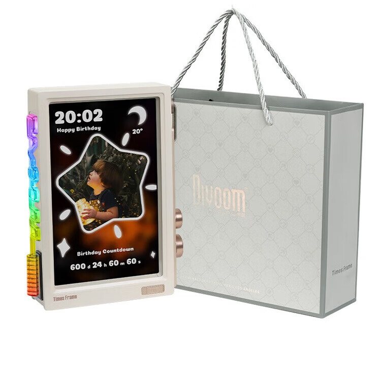 Divoom Floating Frame Smart High-Definition Electronic Photo Album Display Screen Video Player with Pixel Desk Stand, Birthday And Valentine's Day Gift for Men And Wome