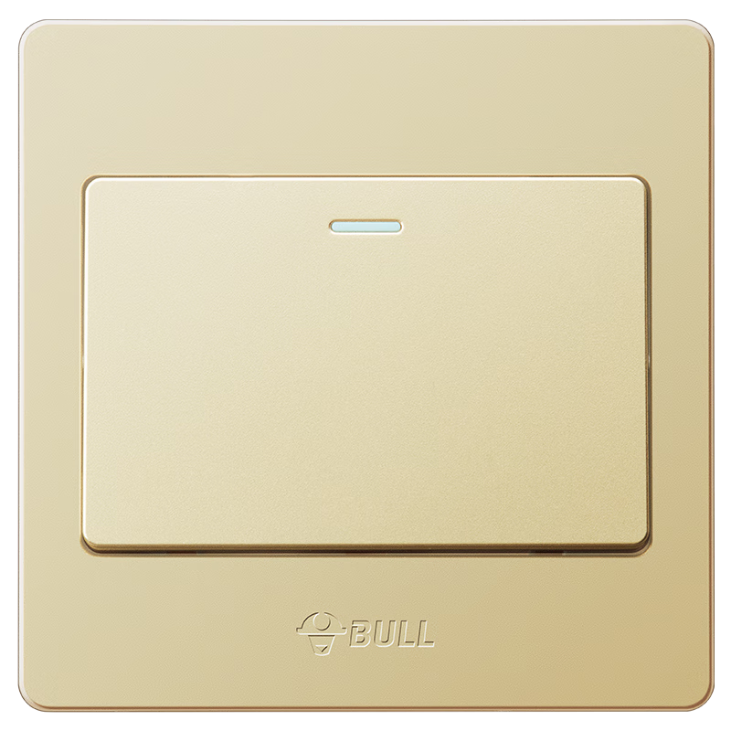 BULL Wall Switch, G07 Series, Single Pole Double Throw Switch, 86-Type Panel G07K112C(U6), Champagne Gold