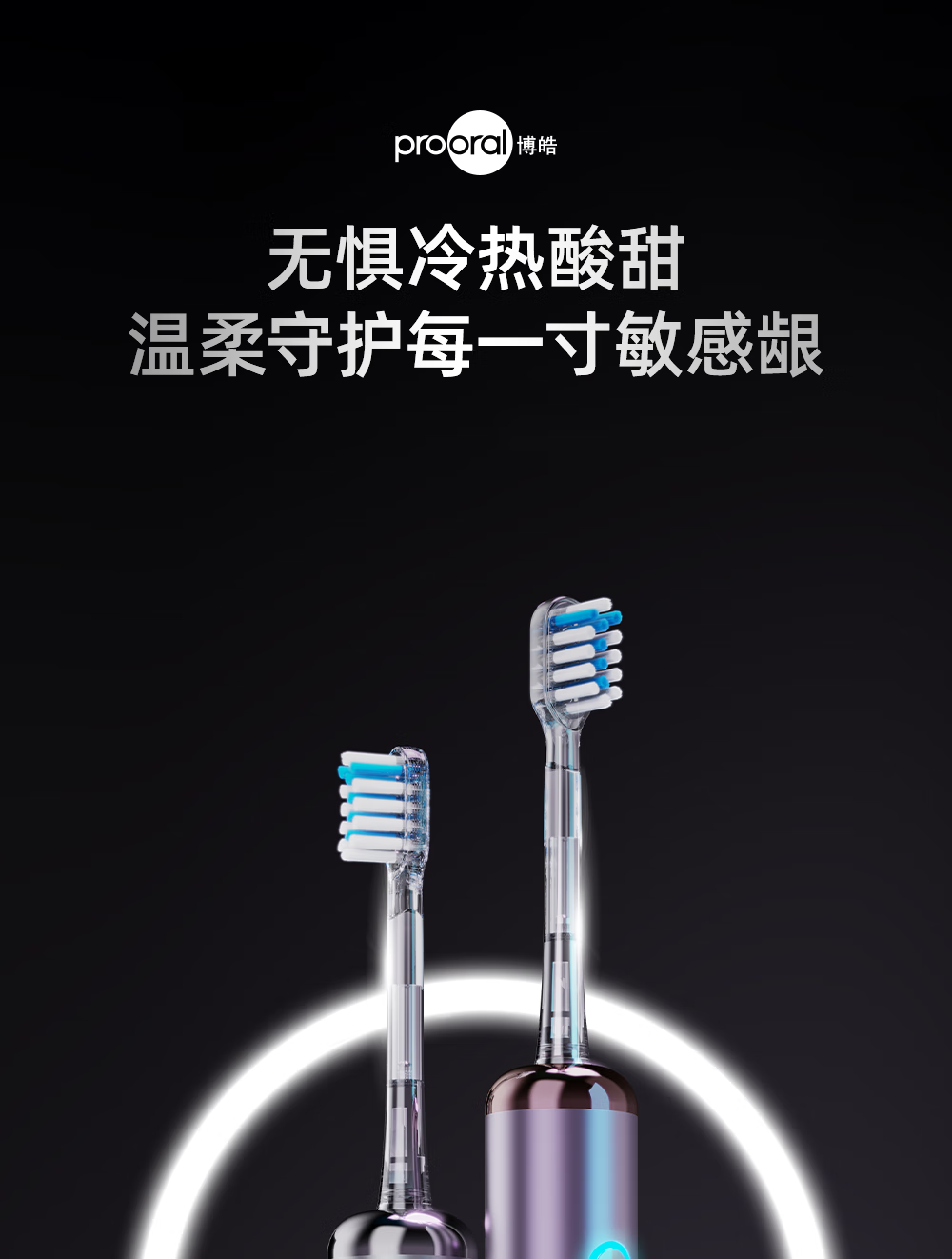 Prooral Sonic Vibration Electric Toothbrush for Adults Rechargeable Couples Gift LS-1 Silver Birthday Present 1