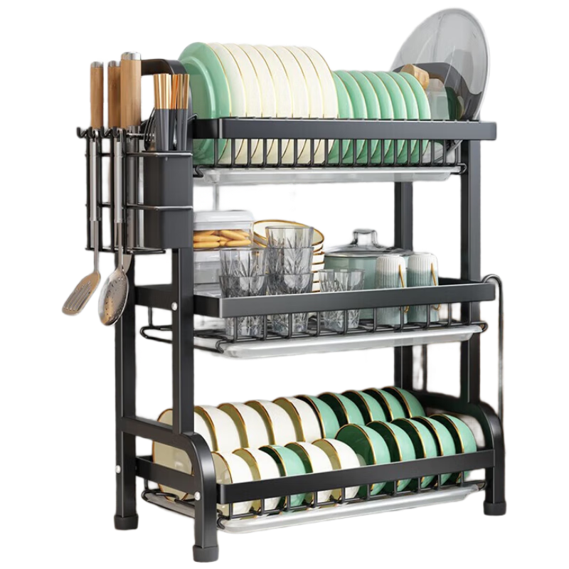 Jingyan Kitchen Stainless Steel Dish Rack Draining Bowl Rack Chopsticks Storage Knife Holder Cutting Board Stand