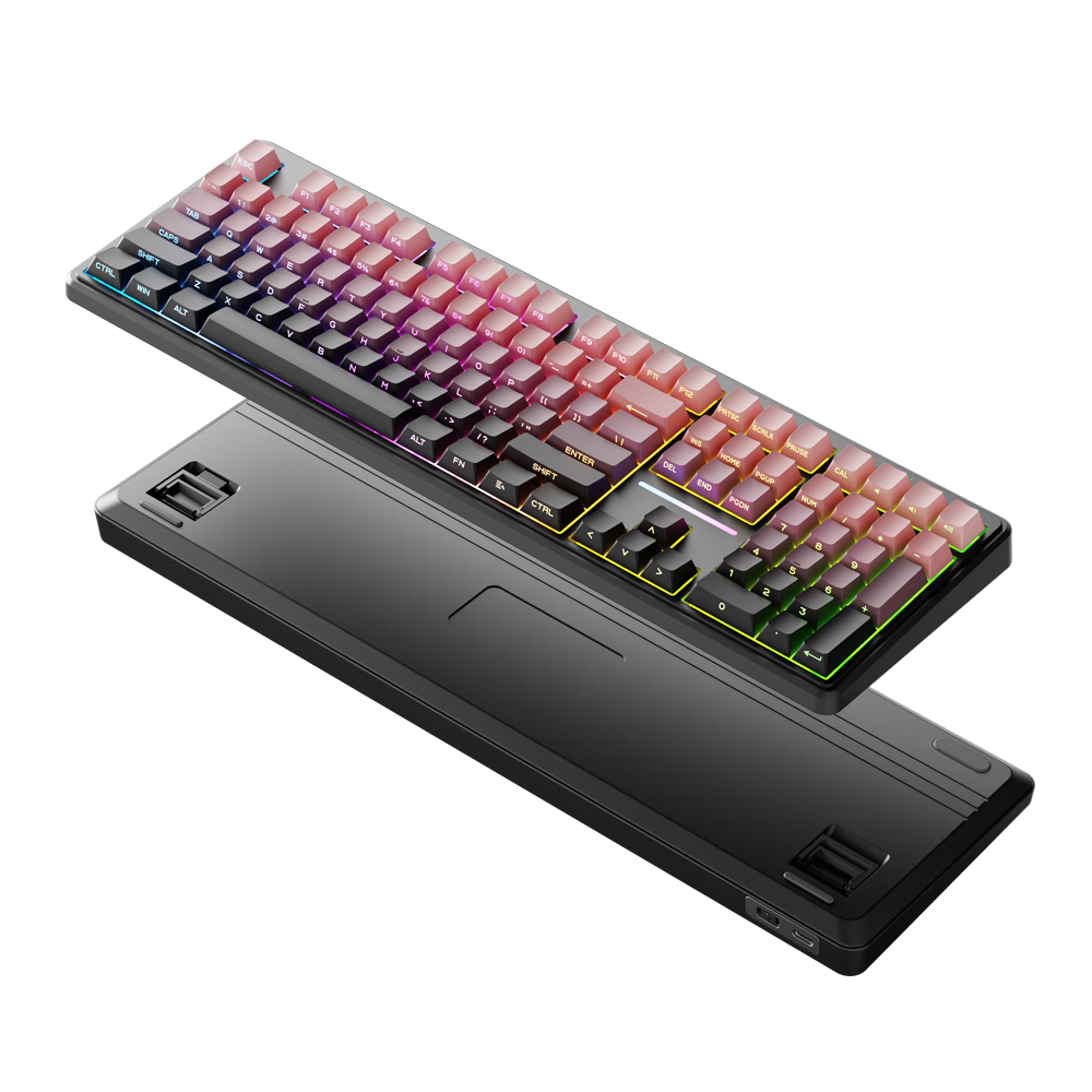 EWEADN V108 Mechanical Keyboard RGB Side-Printed Backlit Keycaps Wired Gaming Keyboard Silent Office Laptop Mouse and Keyboard Set High-Performance Peripherals