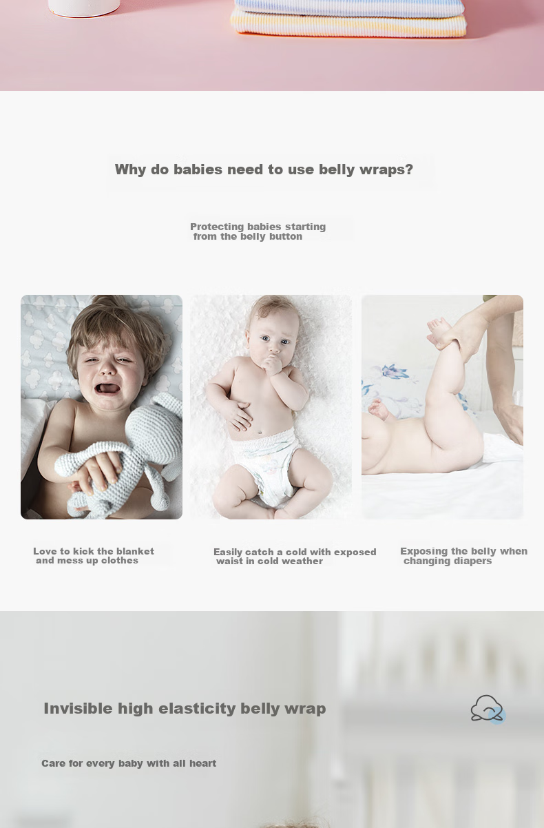 Beiboshi Babybox Newborn Belly Wrap, Infant Abdominal Support Band, Baby Navel Protection, Cord Prevention, Cotton, Blue 3