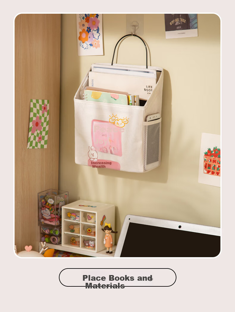 Fanyejia Dorm Bedside Storage Hanging Bag, Bedside Organizer Rack, Bunk Bed Helper for Students, Bedside Clutter Organizer Basket 5