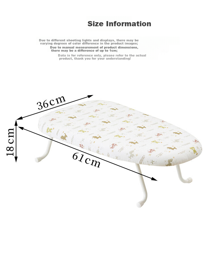 Ourunzhe Ironing Board, Home Use Ironing Board, Ironing Board with Adjustable Height, Brown Grid Fabric Ironing Board, 32 Inches 1