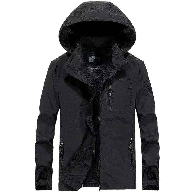 Pierre Cardin Men's Spring Autumn Hooded Workwear Jacket Casual Loose Outdoor Sports Coat Khaki XL