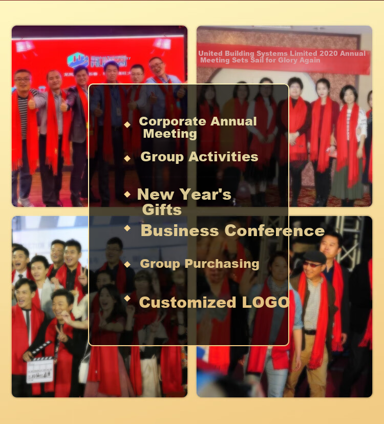 Hengyuanxiang Wool Red Scarf for Women And Men, Zodiac Year Gift for Mom, Mother's Day Present, Corporate Annual Meeting Scarf Customizatio 4