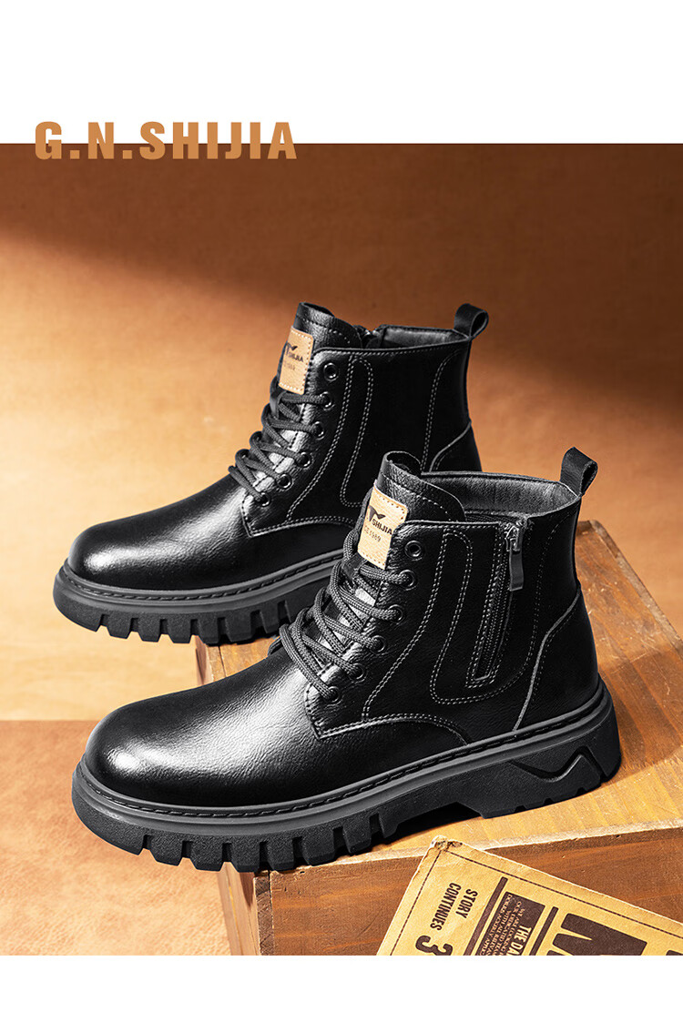 Bull Family Martin Boots Men 2026 Winter New British Style Retro Work Boots Thick Sole Durable Men's Motorcycle Boots 16