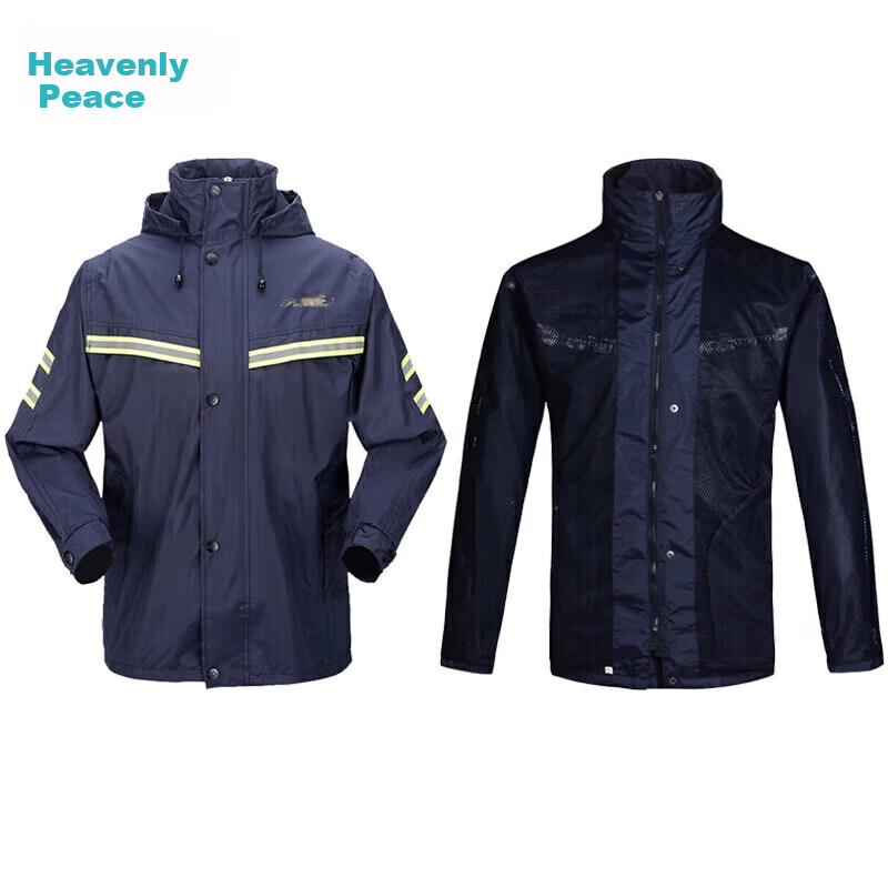 Tiantangsan Outdoor Raincoat And Poncho Single-Person Two-Piece Set, Spring Yafang Double-Layer Electric Motorcycle Battery, Navy Blue M Size